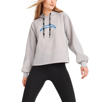 Dkny Sport Heather Gray Los Angeles Chargers Debbie Dolman Raglan Pullover Hoodie