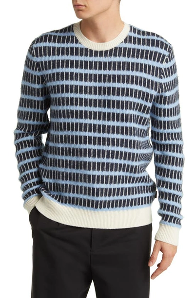 Ted Baker Waylen Striped Wool Blend Sweater In Navy