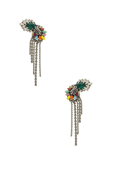 Anton Heunis Tassel Fan Earring In Metallic Silver