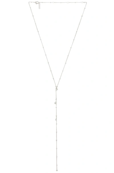 Melanie Auld Delicate Lariat Necklace In Metallic Silver