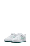 Nike Kids' Court Borough Low Recraft Sneaker In White/ Jade Ice/ Geode Teal