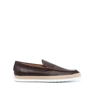 Tod's Round Toe Slip-on Loafers In Brown