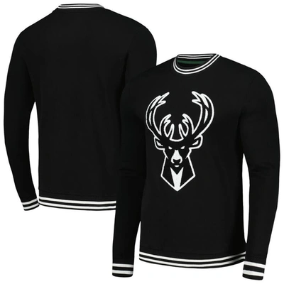 Stadium Essentials Black Milwaukee Bucks Club Level Pullover Sweatshirt