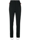 Dolce & Gabbana Tuxedo Stripe Fox Trim Trousers In Black