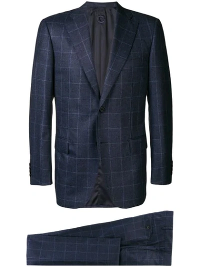 Caruso Single Breasted Suit In Blue