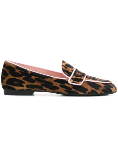 Pretty Ballerinas Leopard Print Loafers In Brown