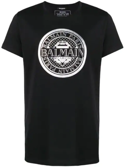 Pierre Balmain Foiled Logo Print T-shirt - Black