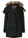 Woolrich Hooded Coat In Black