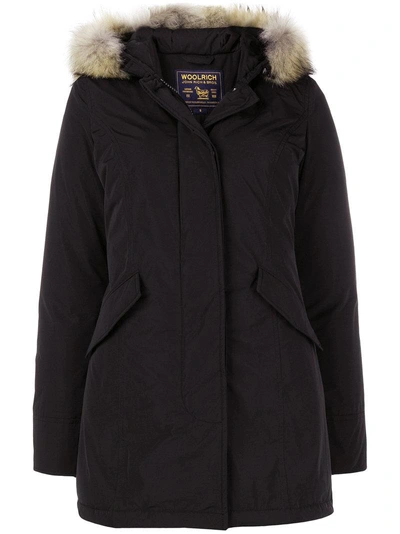 Woolrich Hooded Coat - Black In Black