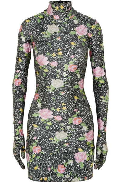 Vetements Roses Printed Styling Dress In Black