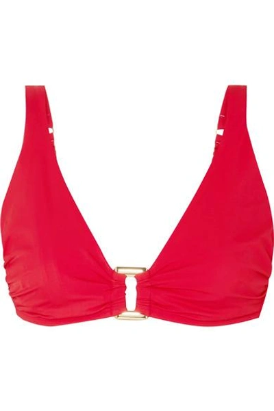 Heidi Klein Body Embellished Underwired Bikini Top In Red
