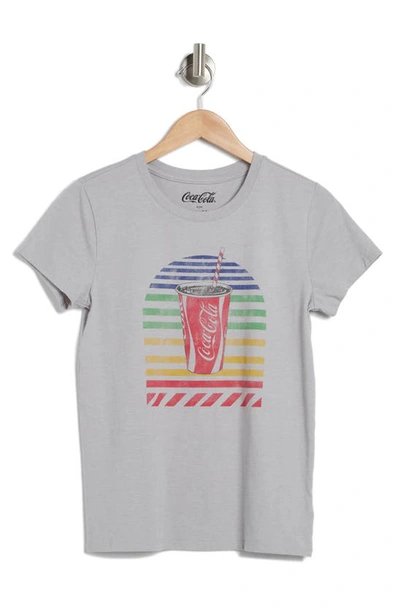 Lucky Brand Coca-cola® Rainbow Graphic T-shirt In Light Heather Grey