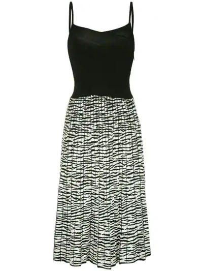 Proenza Schouler Wrap Cami Top And Tiger-jacquard Knit Dress In Off-white/black