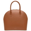 Mansur Gavriel Top Handle Rounded Leather Bag - Brown In Saddle