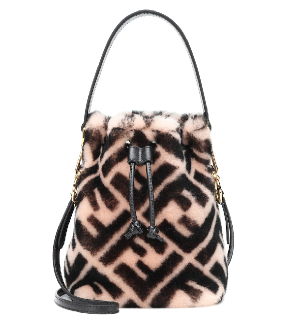 fendi shearling bucket bag