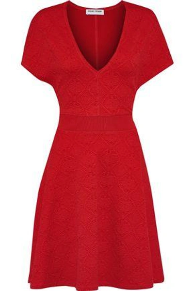 Opening Ceremony Woman Fluted Matelassé Mini Dress Red