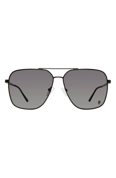Kurt Geiger 61mm Gradient Aviator Sunglasses In Black/ Gray Gradient