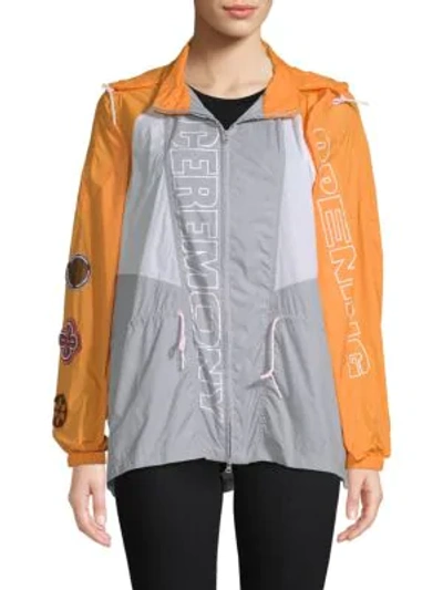 Opening Ceremony Colorblock Hooded Anorak In Grey Multi