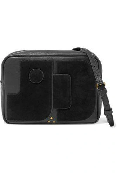 Jérôme Dreyfuss Woman Dominique Textured-leather And Suede Shoulder Bag Black