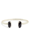 Kendra Scott Edie Two-stone Bangle Bracelet In Black/ Gold