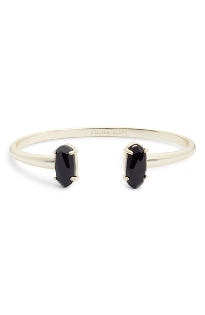 Kendra Scott Edie Two-stone Bangle Bracelet In Black/ Gold