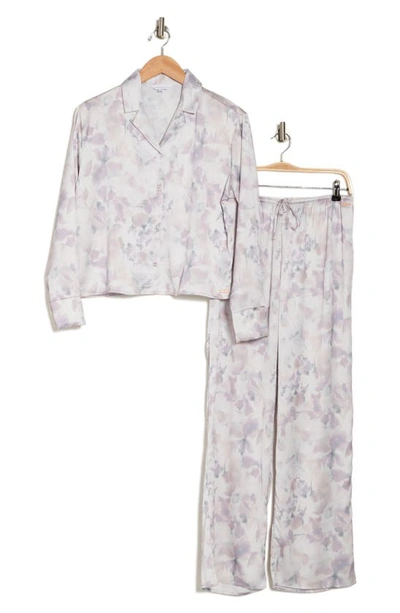 Danskin Floral Satin Pajamas In Watercolor Botanical