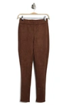 L Agence Nini Stretch Cotton Faux Suede Pants In Espresso