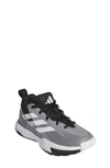 Adidas Originals Kids' Cross Em Up Mid Basketball Sneaker In Grey/ White/ Black