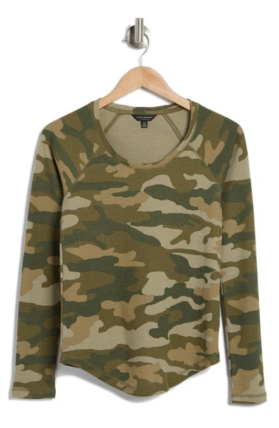Lucky Brand Burnout Thermal In Green Camo