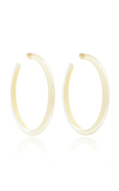 Alison Lou Large Jelly Lucite Hoop Earrings In Yellow