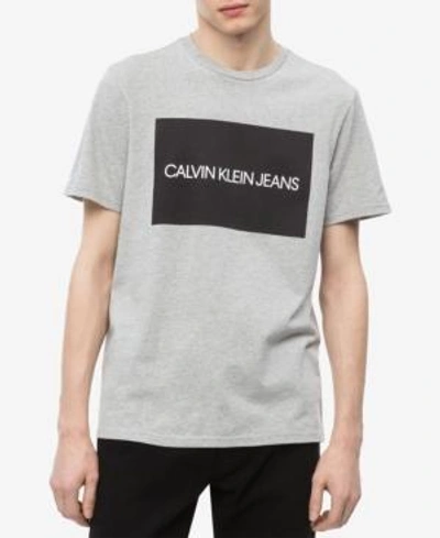 Calvin Klein Jeans Est.1978 Men's Logo-print T-shirt In Med Charcoal Htr