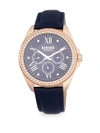 Versus Elmont Stainless Steel Embellished Strap Watch In Rose Gold