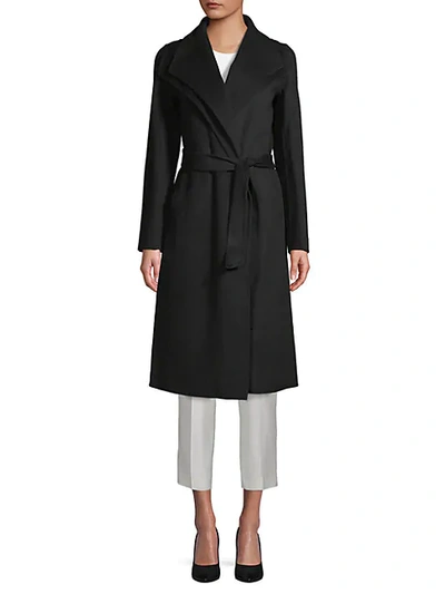 T Tahari Elliot Wrap Coat In Black