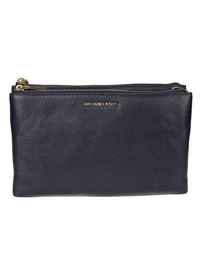 Michael Kors Logo Plaque Clutch In Admiral