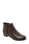 Trotters Major Bootie In Dark Brown Quilted