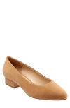 Trotters Jewel Suede Pump In Camel Suede