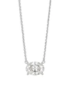 Lightbox 1-carat Lab Grown Diamond Oval Pendant Necklace In 14k White Gold