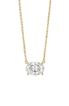 Lightbox 1-carat Lab Grown Diamond Oval Pendant Necklace In 14k Yellow Gold