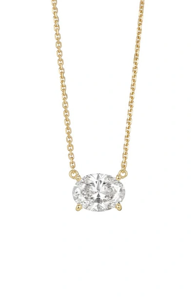 Lightbox 1-carat Lab Grown Diamond Oval Pendant Necklace In 14k Yellow Gold