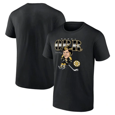 Fanatics Branded Bobby Orr Black Boston Bruins Player Caricature T-shirt
