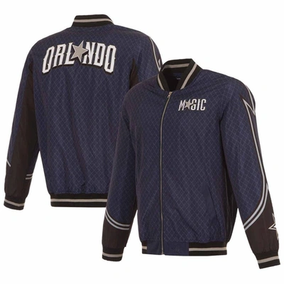 Jh Design Navy Orlando Magic 2023/24 City Edition Full-zip Bomber Jacket