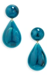 Lele Sadoughi Small Dome Teardrop Earrings In Ocean Blue