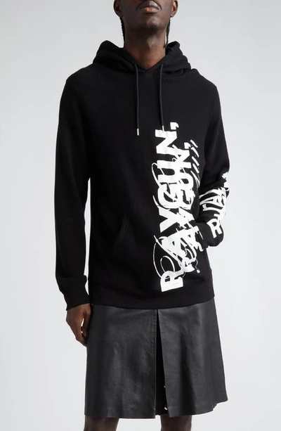 Takahiromiyashita The Soloist Ray Gun Oversize Cotton & Silk Graphic Hoodie In Black