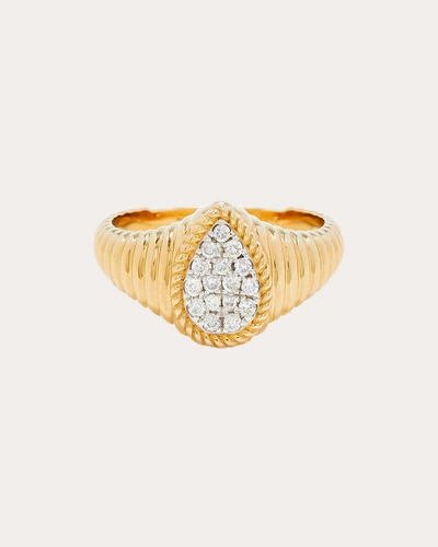 Yvonne Léon Women's Diamond & 9k Gold Pear Berlingot Baby Signet Ring
