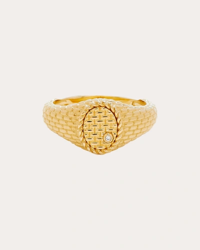 Yvonne Léon Women's Diamond & 9k Gold Oval Baby Signet Ring