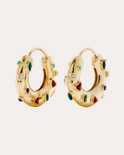 Yvonne Léon Women's Gemstone & 9k Gold Confetti Hoop Earrings