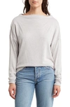 Renee C Brushed Knit Boat Neck Top In Heather Grey