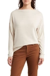 Renee C Brushed Knit Boat Neck Top In Oatmeal