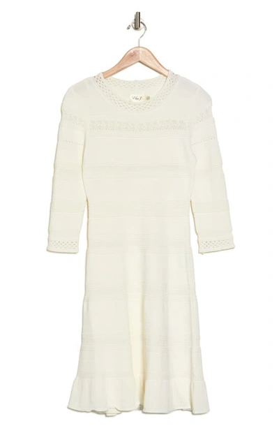 Eliza J Textured Fit & Flare Dress In Ivory