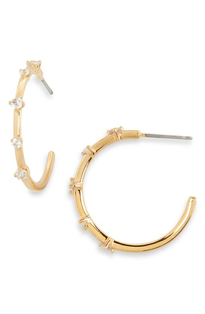 Ajoa Cubic Zirconia Hoop Earrings In Gold